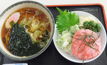 ねぎとろ丼とそばセット